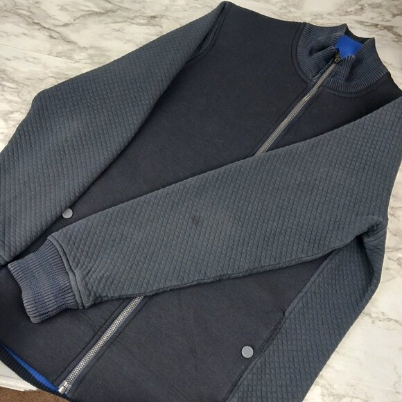 TED BAKER bomber jacket men's size M navy blue zip-up - Picture 6 of 9